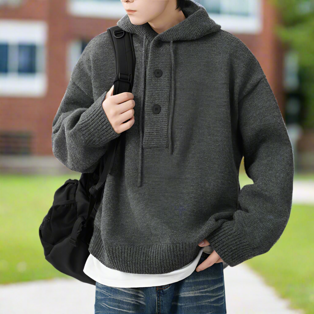 Men Sweaters and Cardigans Mens Hooded Pull Over Sweater ONFYMS250901J1K2-RED-M 79 $ Coats Onetify Stew's Incense