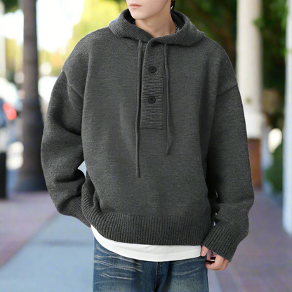 Men Sweaters and Cardigans Mens Hooded Pull Over Sweater ONFYMS250901J1K2-RED-M 79 $ Coats Onetify Stew's Incense