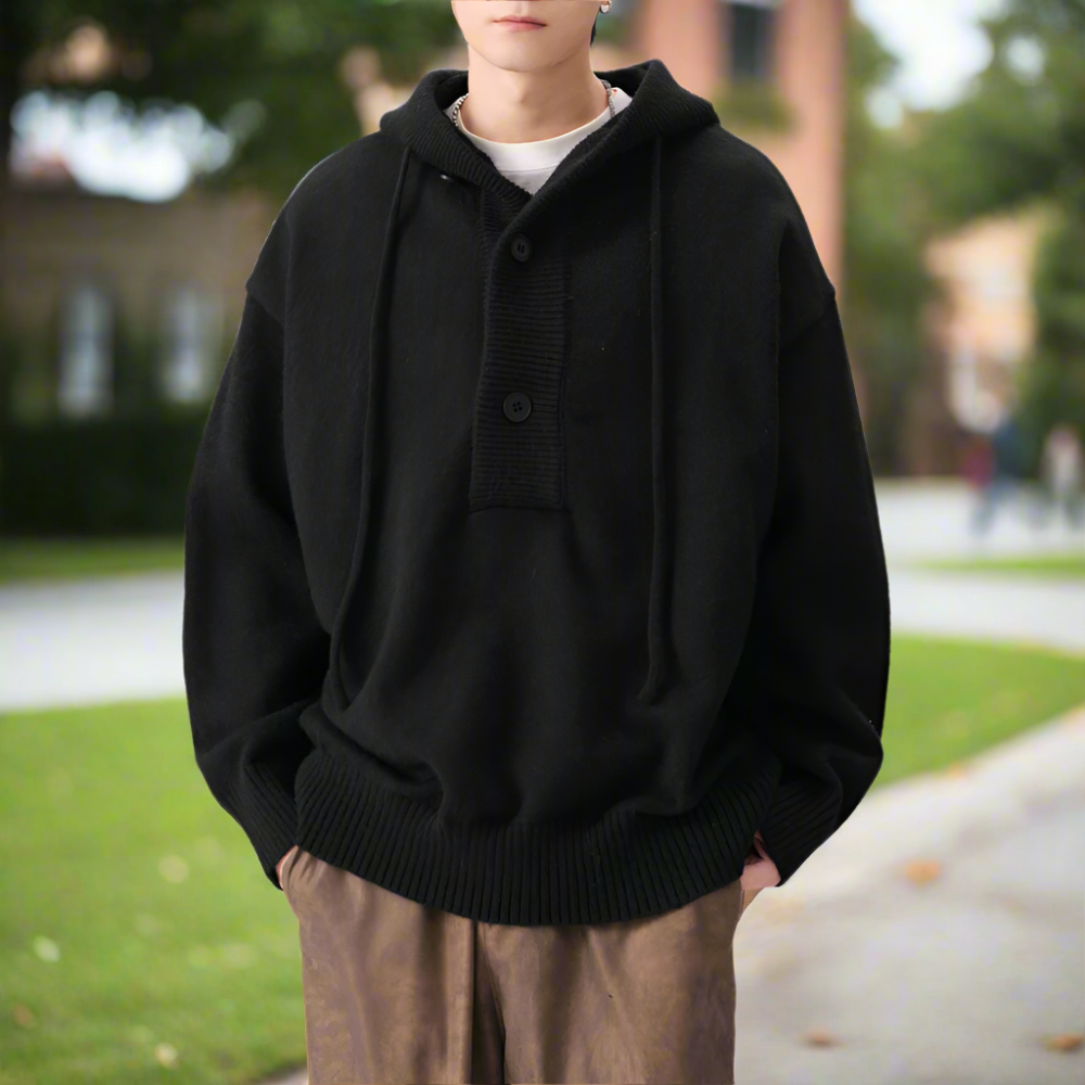 Men Sweaters and Cardigans Mens Hooded Pull Over Sweater ONFYMS250901J1K2-RED-M 79 $ Coats Onetify Stew's Incense