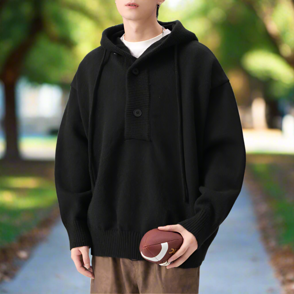 Men Sweaters and Cardigans Mens Hooded Pull Over Sweater ONFYMS250901J1K2-RED-M 79 $ Coats Onetify Stew's Incense