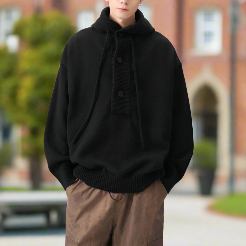 Men Sweaters and Cardigans Mens Hooded Pull Over Sweater ONFYMS250901J1K2-RED-M 79 $ Coats Onetify Stew's Incense