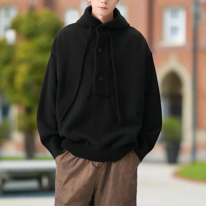 Men Sweaters and Cardigans Mens Hooded Pull Over Sweater ONFYMS250901J1K2-RED-M 79 $ Coats Onetify Stew's Incense