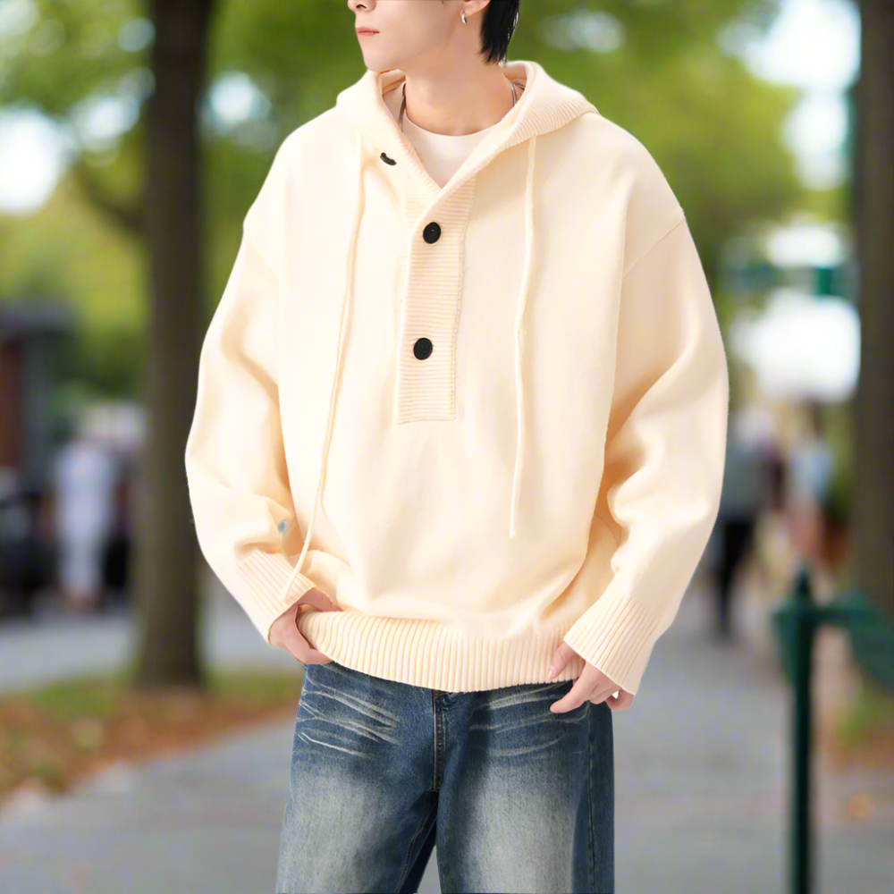 Men Sweaters and Cardigans Mens Hooded Pull Over Sweater ONFYMS250901J1K2-RED-M 79 $ Coats Onetify Stew's Incense