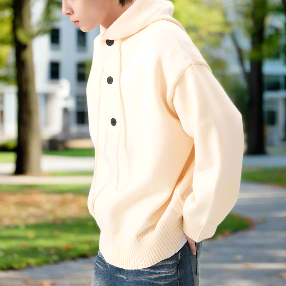 Men Sweaters and Cardigans Mens Hooded Pull Over Sweater ONFYMS250901J1K2-RED-M 79 $ Coats Onetify Stew's Incense