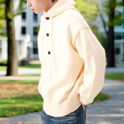 Men Sweaters and Cardigans Mens Hooded Pull Over Sweater ONFYMS250901J1K2-RED-M 79 $ Coats Onetify Stew's Incense