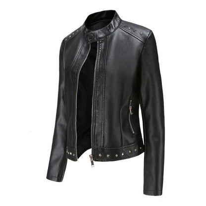 Women Jackets Women's Stand Collar Vegan Leather Jacket With Studs ONFYWC250903A9B8-GRN-XS 79 $ Shop All Onetify Stew's Incense