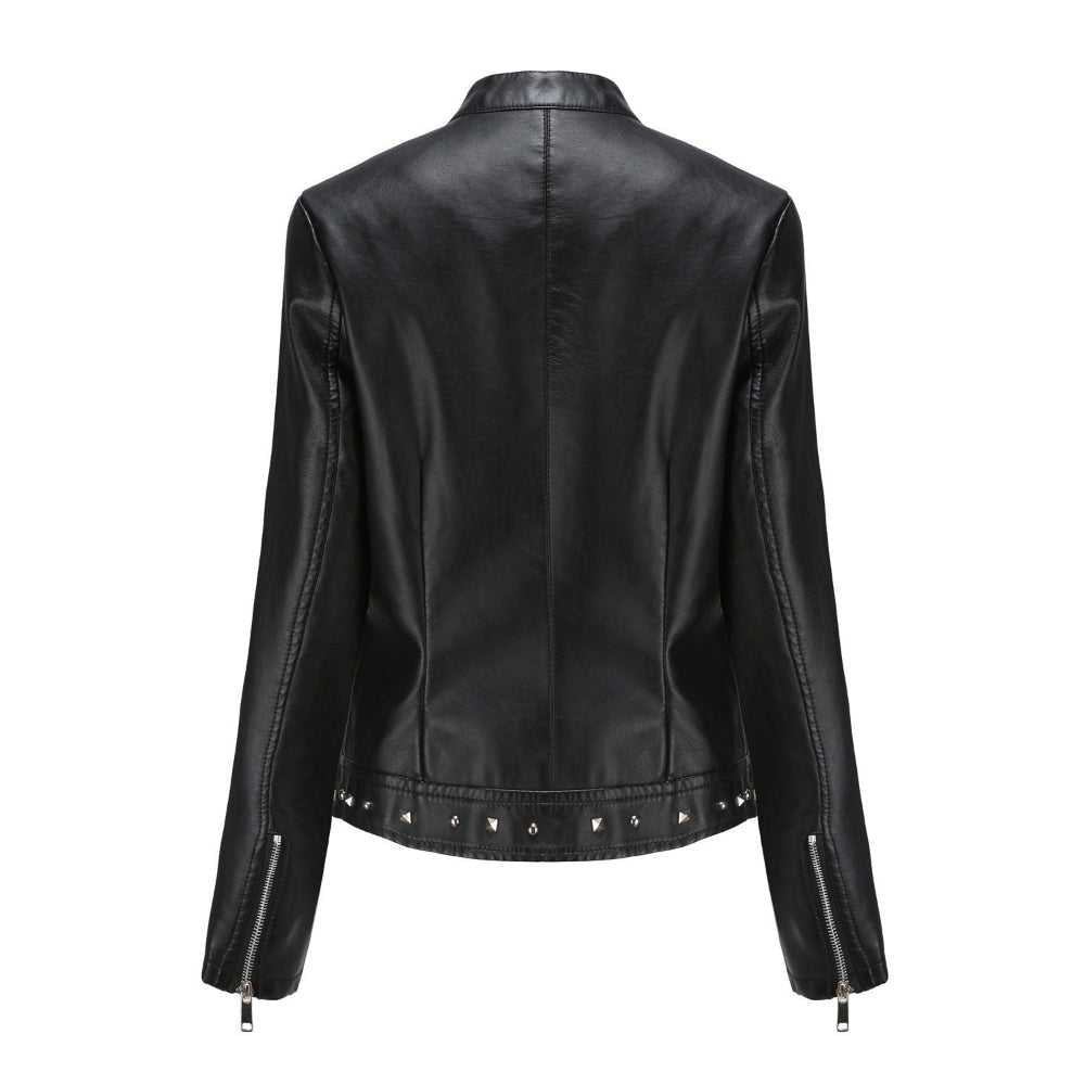 Women Jackets Women's Stand Collar Vegan Leather Jacket With Studs ONFYWC250903A9B8-GRN-XS 79 $ Shop All Onetify Stew's Incense