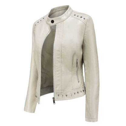 Women Jackets Women's Stand Collar Vegan Leather Jacket With Studs ONFYWC250903A9B8-GRN-XS 79 $ Shop All Onetify Stew's Incense