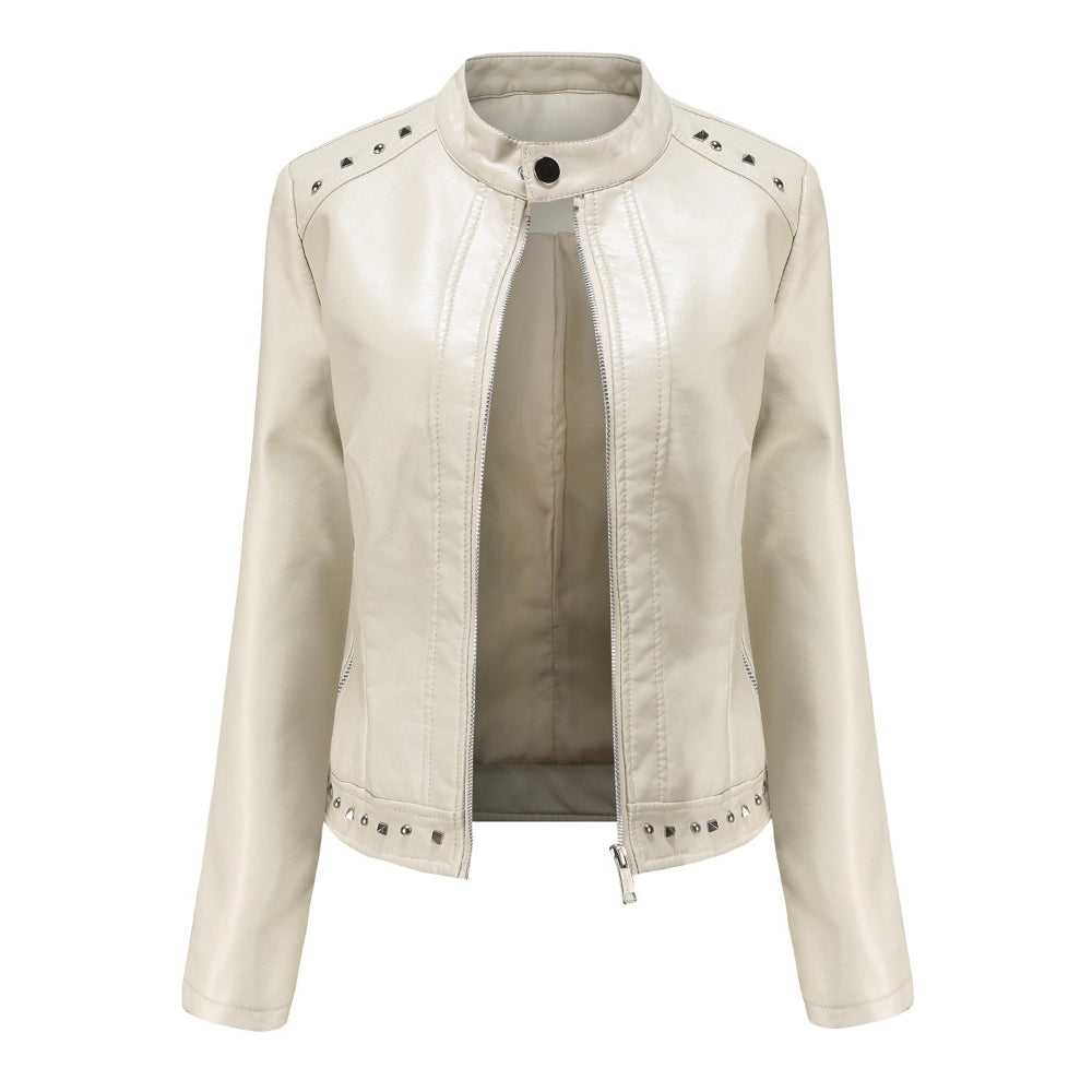 Women Jackets Women's Stand Collar Vegan Leather Jacket With Studs ONFYWC250903A9B8-GRN-XS 79 $ Shop All Onetify Stew's Incense