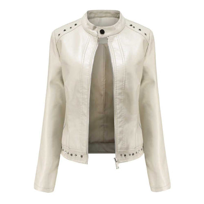 Women Jackets Women's Stand Collar Vegan Leather Jacket With Studs ONFYWC250903A9B8-GRN-XS 79 $ Shop All Onetify Stew's Incense
