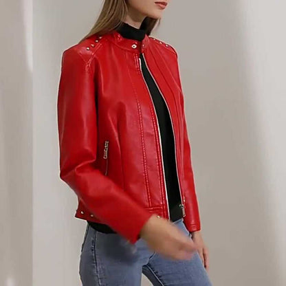 Women Jackets Women's Stand Collar Vegan Leather Jacket With Studs ONFYWC250903A9B8-GRN-XS 79 $ Shop All Onetify Stew's Incense