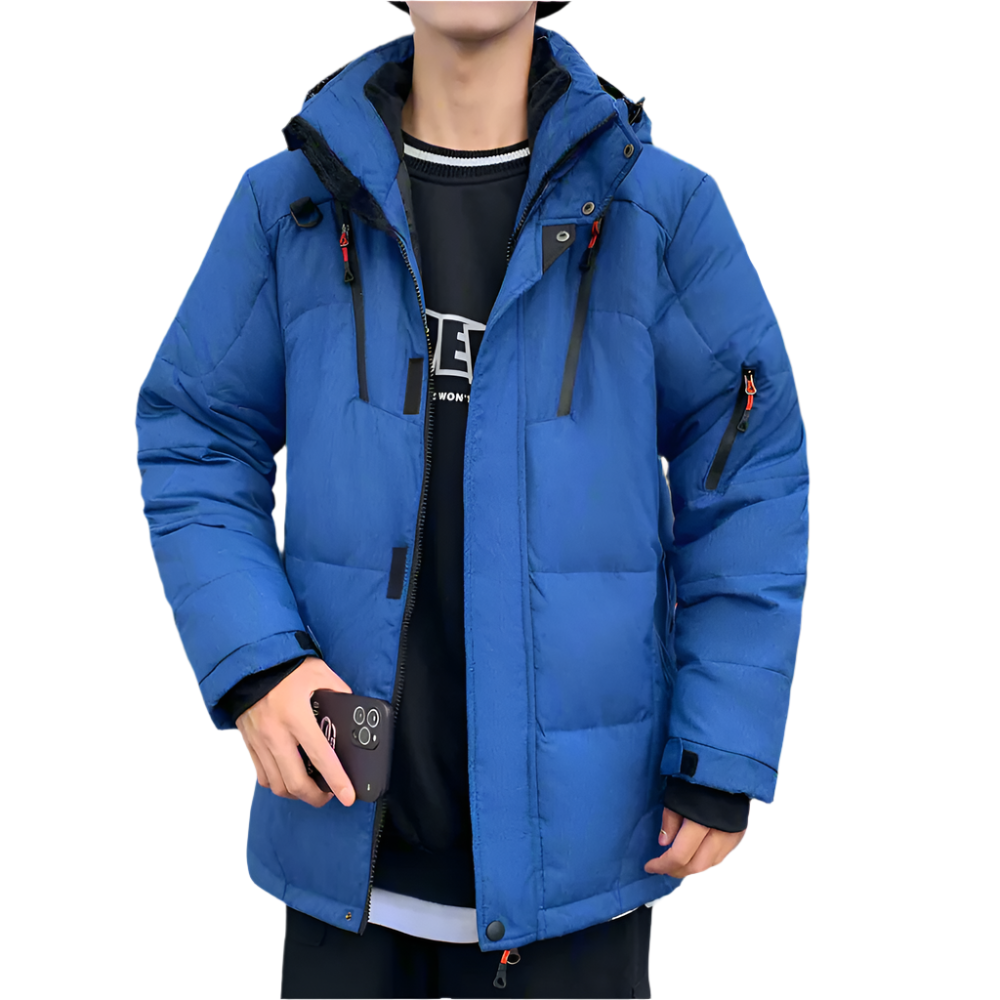 Men Jackets Mens High Collar Puffer Jacket With Removable Hood ONMC241021J9K1-GRN-S 136 $ Coats Onetify Stew's Incense