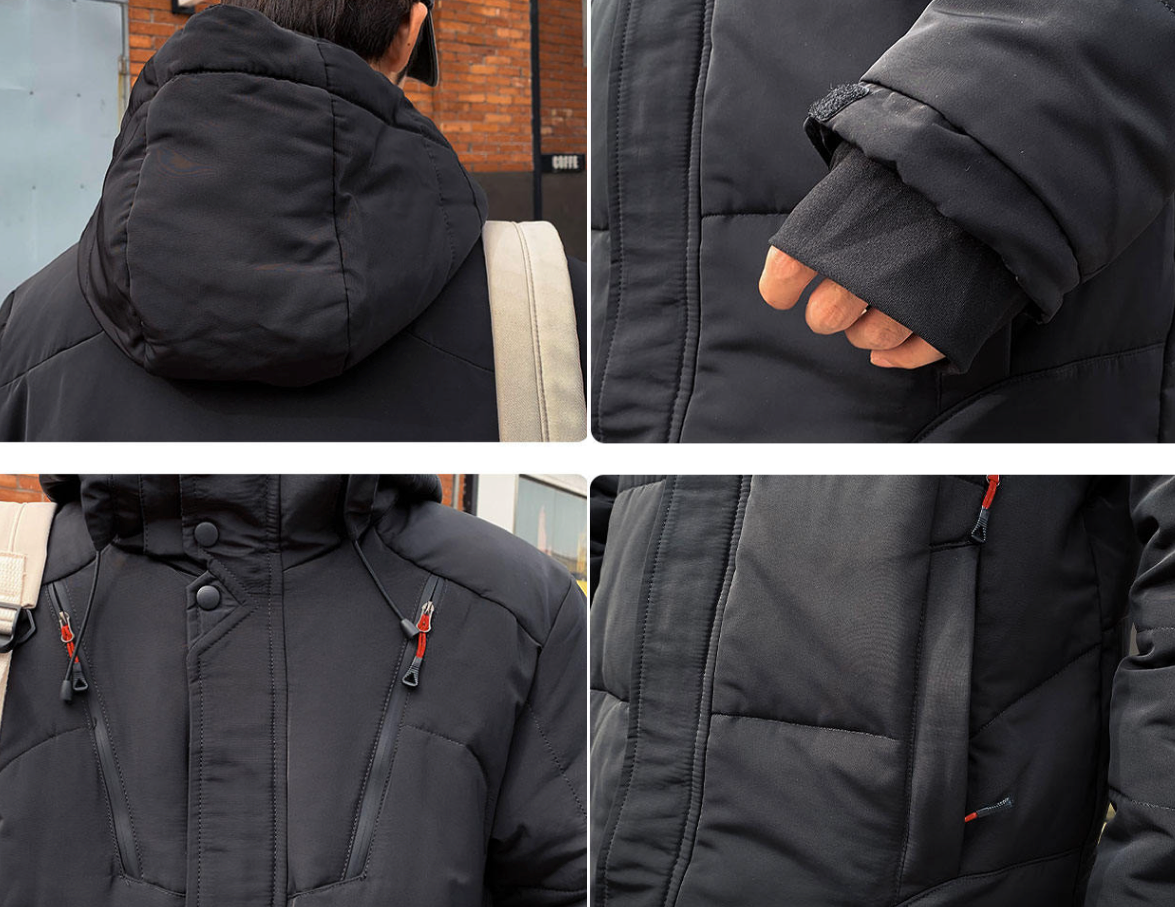 Men Jackets Mens High Collar Puffer Jacket With Removable Hood ONMC241021J9K1-GRN-S 136 $ Coats Onetify Stew's Incense