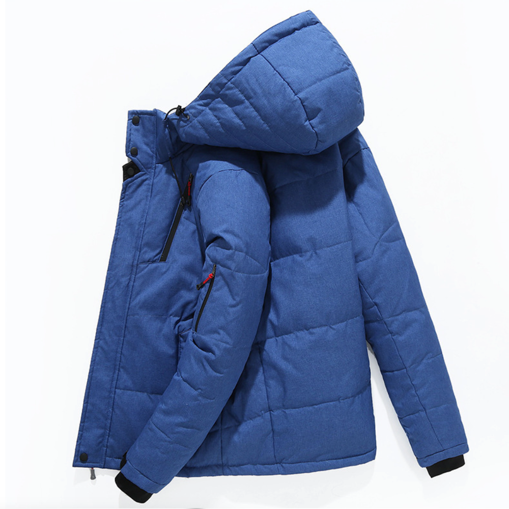 Men Jackets Mens High Collar Puffer Jacket With Removable Hood ONMC241021J9K1-GRN-S 136 $ Coats Onetify Stew's Incense