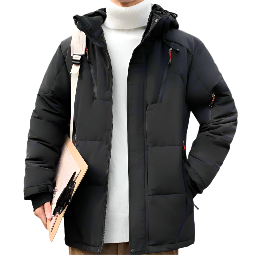 Men Jackets Mens High Collar Puffer Jacket With Removable Hood ONMC241021J9K1-GRN-S 136 $ Coats Onetify Stew's Incense