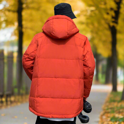 Men Jackets Mens High Collar Puffer Jacket With Removable Hood ONMC241021J9K1-GRN-S 136 $ Coats Onetify Stew's Incense