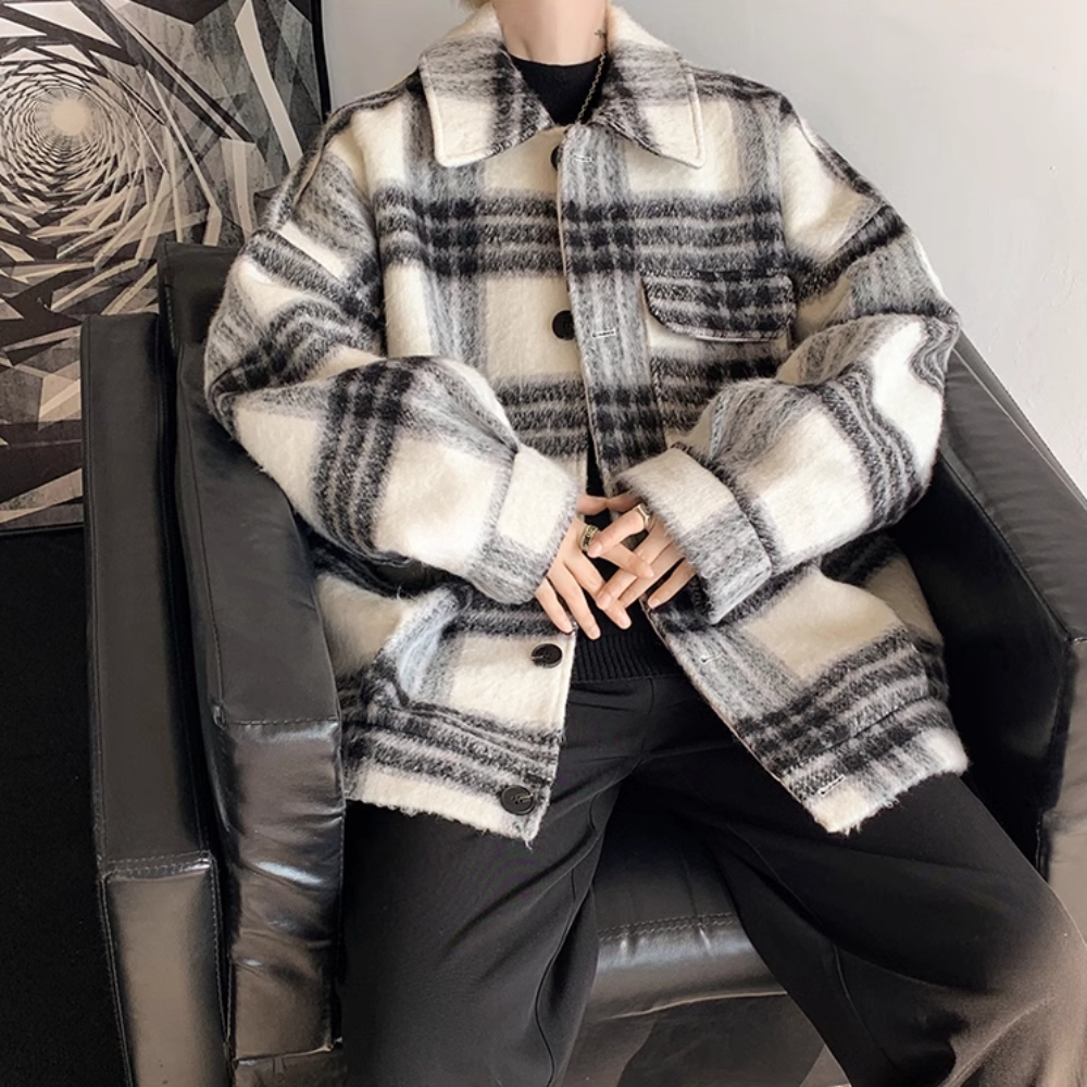Men Jackets Mens Plaid Shirt Jacket ONMC241022L2M3-BLU-S 99 $ Coats Onetify Stew's Incense