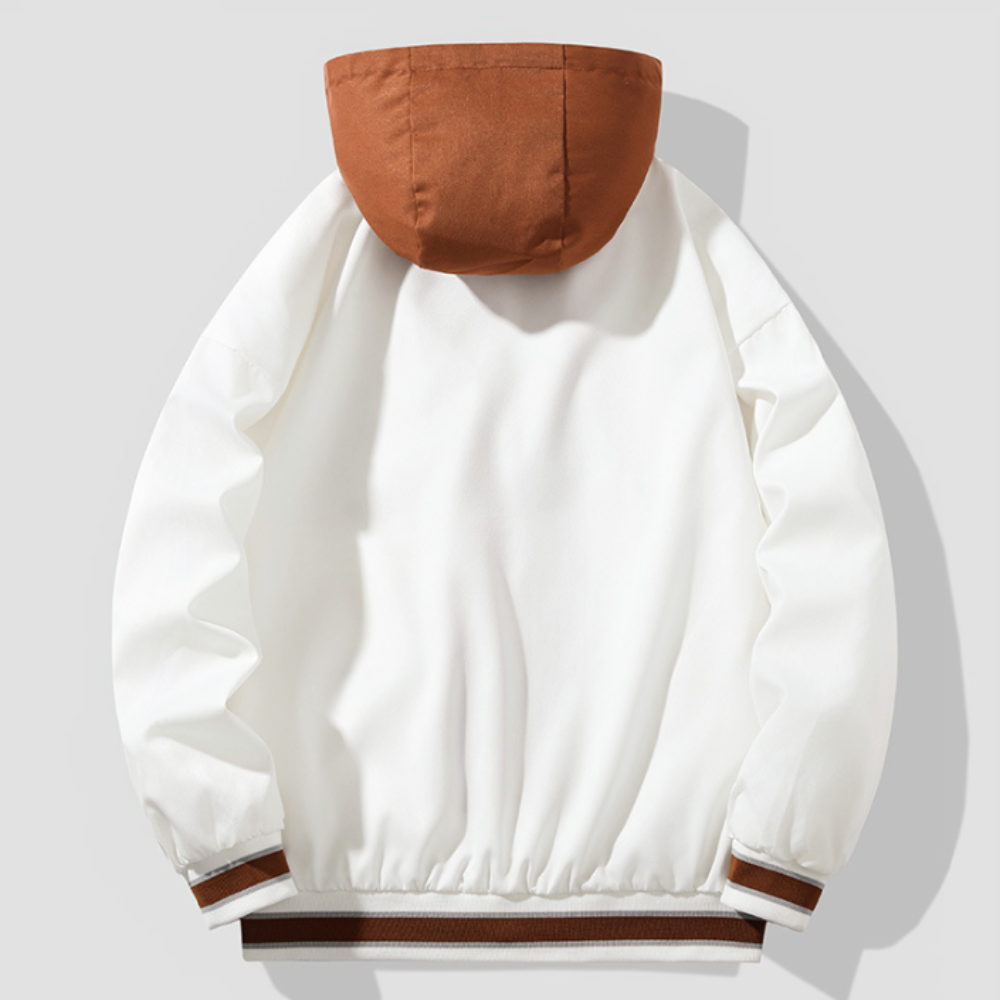 Men Jackets Mens Layered Look Baseball Jacket With Hood ONMC241022N4O5-BLK-S 89 $ Coats Onetify Stew's Incense