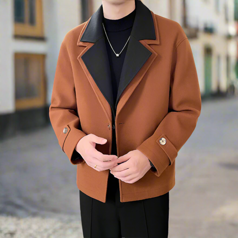 Men Jackets Mens Two Tone Layered Look Jacket ONMC241029R8S9-BLK-M 119 $ Onetify Stew's Incense