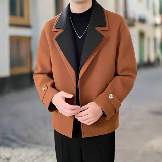 Men Jackets Mens Two Tone Layered Look Jacket ONMC241029R8S9-BLK-M 119 $ Onetify Stew's Incense