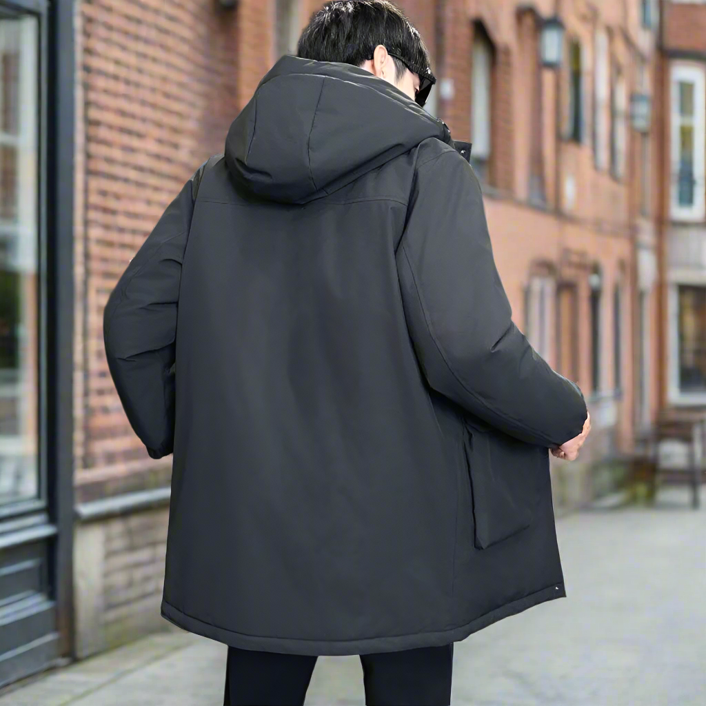 Men Jackets Mens Mid Length Windproof Hooded Jacket ONMC241029V3W4-GRN-S 156 $ Coats Onetify Stew's Incense