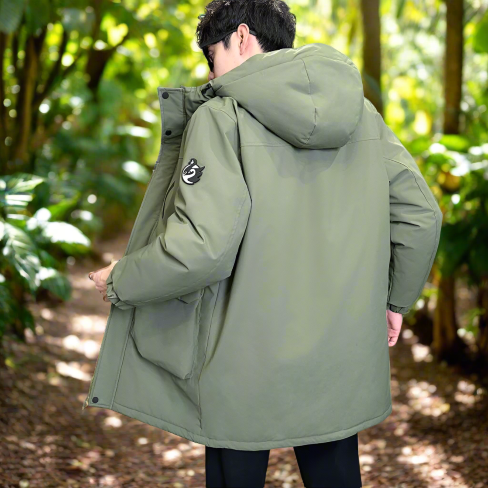 Men Jackets Mens Mid Length Windproof Hooded Jacket ONMC241029V3W4-GRN-S 156 $ Coats Onetify Stew's Incense