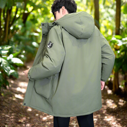 Men Jackets Mens Mid Length Windproof Hooded Jacket ONMC241029V3W4-GRN-S 156 $ Coats Onetify Stew's Incense