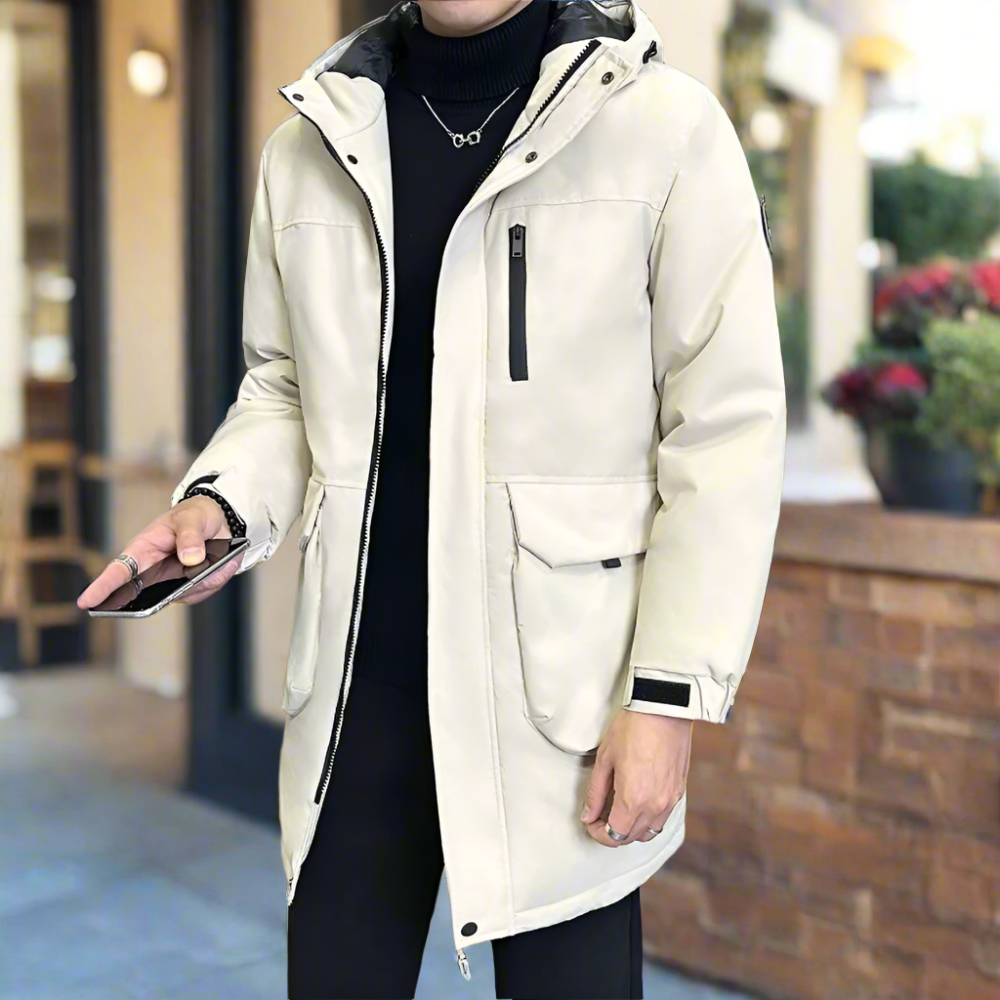 Men Jackets Mens Mid Length Windproof Hooded Jacket ONMC241029V3W4-GRN-S 156 $ Coats Onetify Stew's Incense