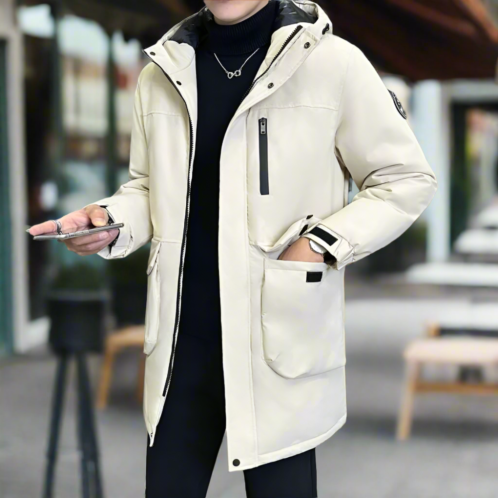 Men Jackets Mens Mid Length Windproof Hooded Jacket ONMC241029V3W4-GRN-S 156 $ Coats Onetify Stew's Incense