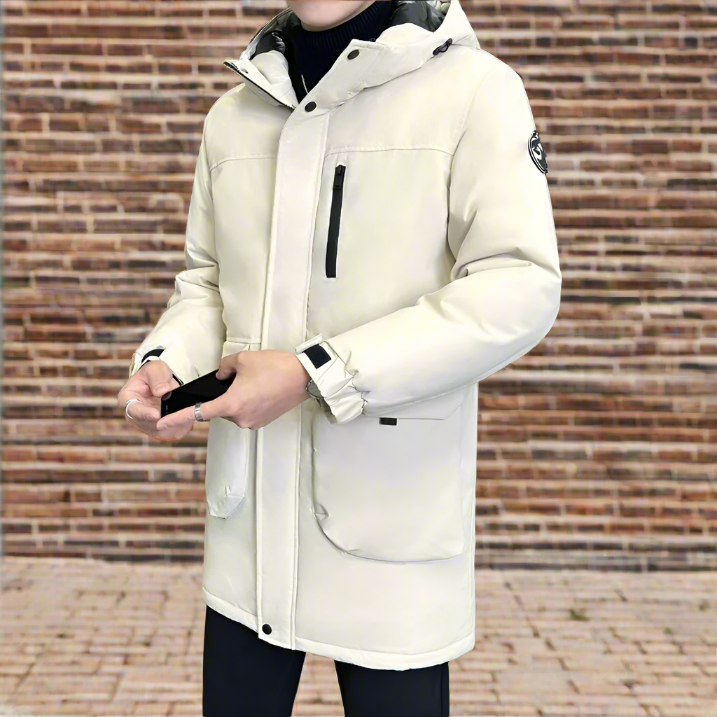Men Jackets Mens Mid Length Windproof Hooded Jacket ONMC241029V3W4-GRN-S 156 $ Coats Onetify Stew's Incense