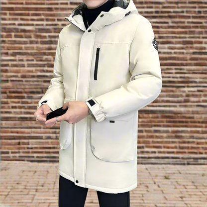 Men Jackets Mens Mid Length Windproof Hooded Jacket ONMC241029V3W4-GRN-S 156 $ Coats Onetify Stew's Incense