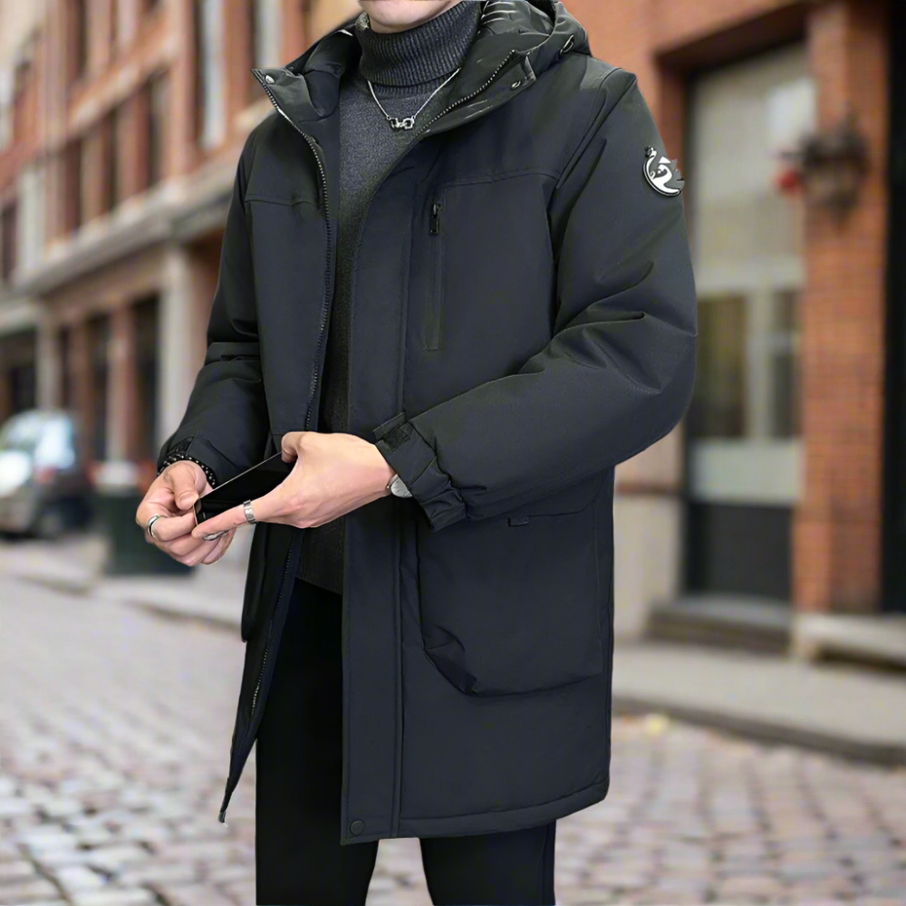 Men Jackets Mens Mid Length Windproof Hooded Jacket ONMC241029V3W4-GRN-S 156 $ Coats Onetify Stew's Incense