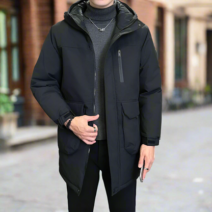 Men Jackets Mens Mid Length Windproof Hooded Jacket ONMC241029V3W4-GRN-S 156 $ Coats Onetify Stew's Incense