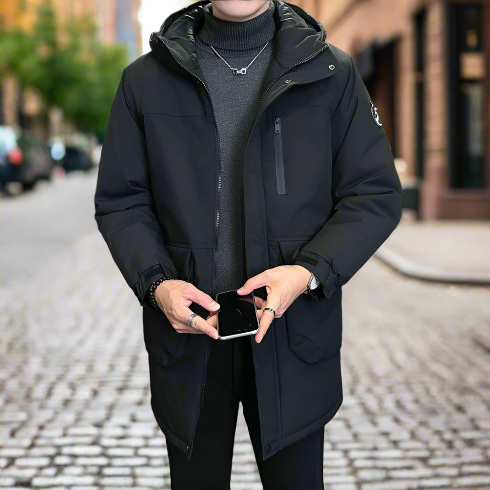 Men Jackets Mens Mid Length Windproof Hooded Jacket ONMC241029V3W4-GRN-S 156 $ Coats Onetify Stew's Incense
