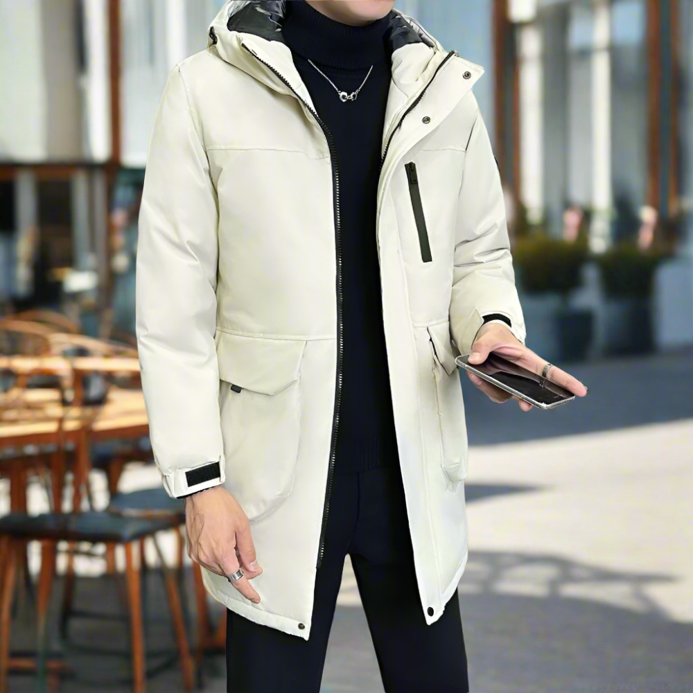 Men Jackets Mens Mid Length Windproof Hooded Jacket ONMC241029V3W4-GRN-S 156 $ Coats Onetify Stew's Incense