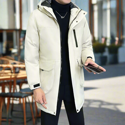Men Jackets Mens Mid Length Windproof Hooded Jacket ONMC241029V3W4-GRN-S 156 $ Coats Onetify Stew's Incense