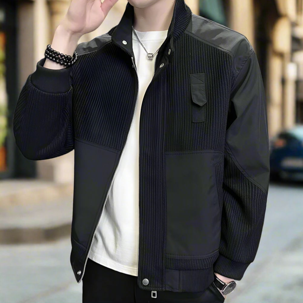 Men Jackets Mens Knitted Patchwork Jacket ONMC241029Z7A1-BLK-S 99 $ Shop All Onetify Stew's Incense