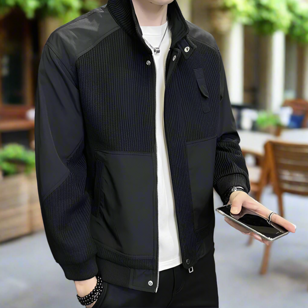 Men Jackets Mens Knitted Patchwork Jacket ONMC241029Z7A1-BLK-S 99 $ Shop All Onetify Stew's Incense