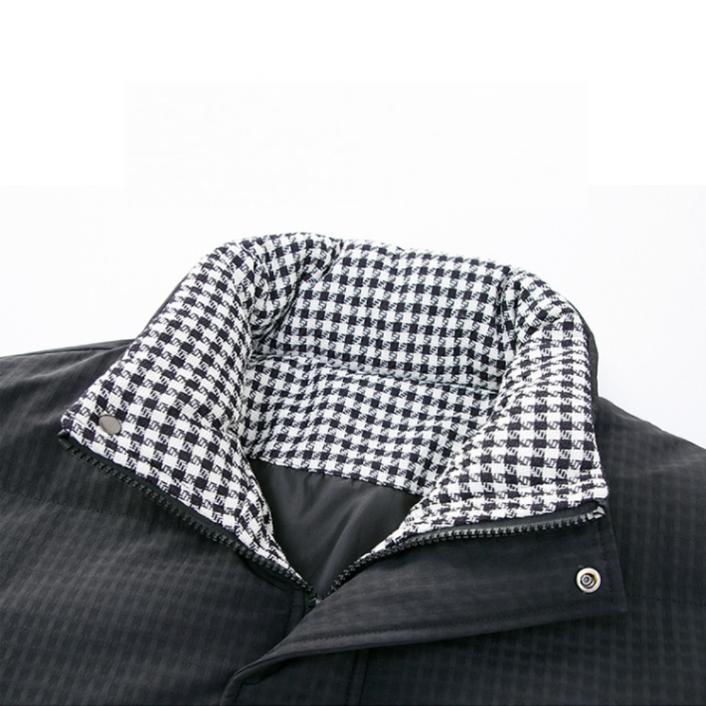 Men Jackets Mens Houndstooth Kining Puffer Jacket ONMC241030B2C3-KHK-M 136 $ Coats Onetify Stew's Incense