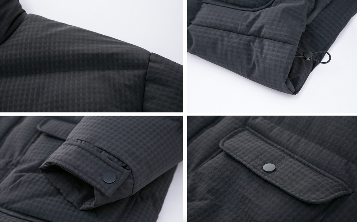 Men Jackets Mens Houndstooth Kining Puffer Jacket ONMC241030B2C3-KHK-M 136 $ Coats Onetify Stew's Incense