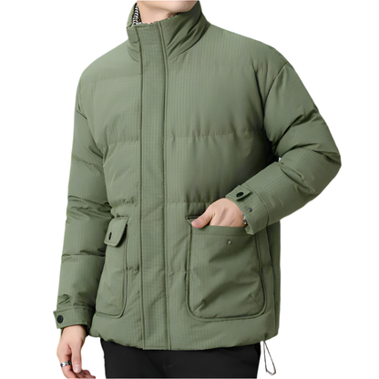 Men Jackets Mens Houndstooth Kining Puffer Jacket ONMC241030B2C3-KHK-M 136 $ Coats Onetify Stew's Incense