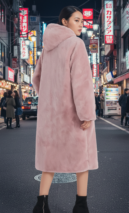 Women Coats Womens Hooded Faux Fur Coat with Pockets CSWC11272B-PNK-XS 136 $ Coats Onetify Stew's Incense