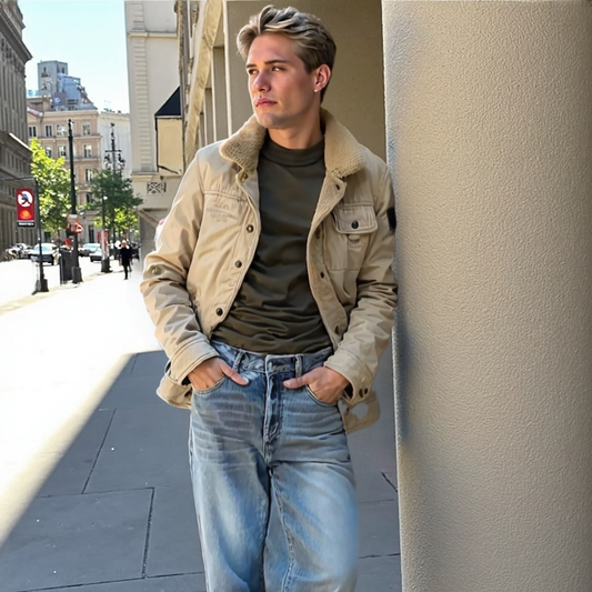 Men Jackets Mens Winter Army Short Jacket OPMC1021E5-BGE-S 136 $ Coats Onetify Stew's Incense