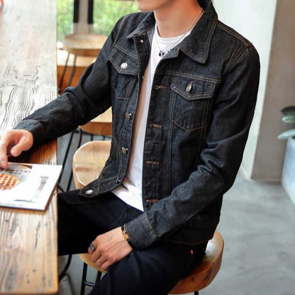 Denim Jackets Men Classic Dual Pocket Denim Jean Jacket OPMJ06301A-BLU-XS 69 $ Coats Onetify Stew's Incense