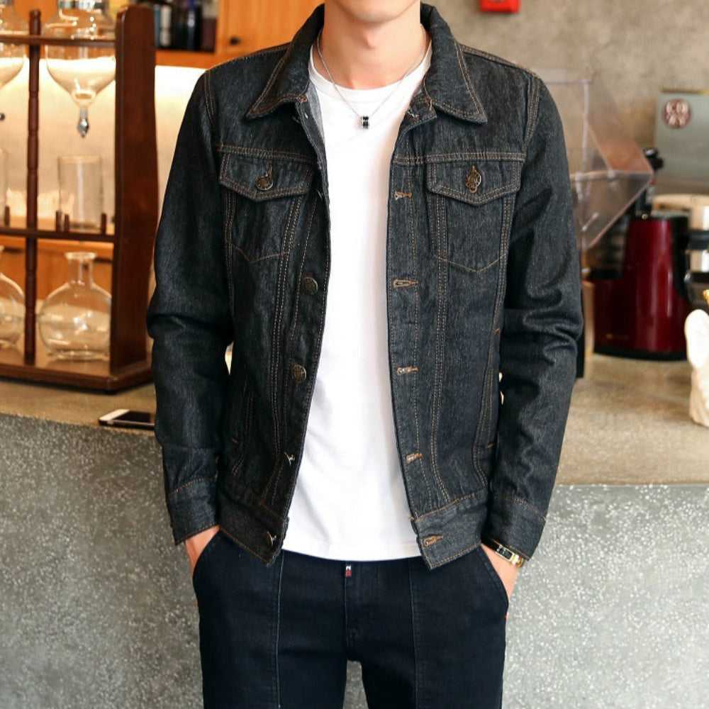 Denim Jackets Men Classic Dual Pocket Denim Jean Jacket OPMJ06301A-BLU-XS 69 $ Coats Onetify Stew's Incense