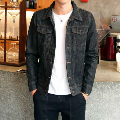 Denim Jackets Men Classic Dual Pocket Denim Jean Jacket OPMJ06301A-BLU-XS 69 $ Coats Onetify Stew's Incense