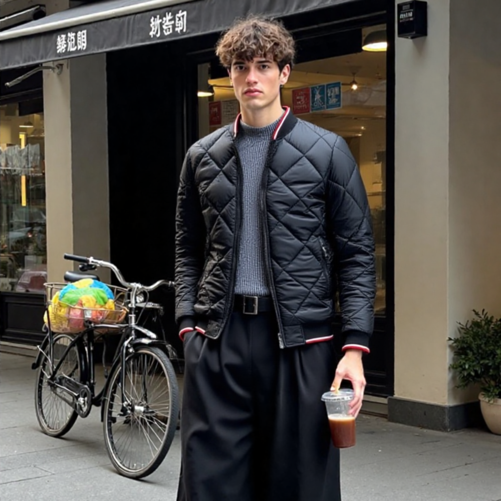 Men Jackets Mens Quilted Bomber Jacket OPMT230210C3D4-GRN-S 79 $ Coats Onetify Stew's Incense