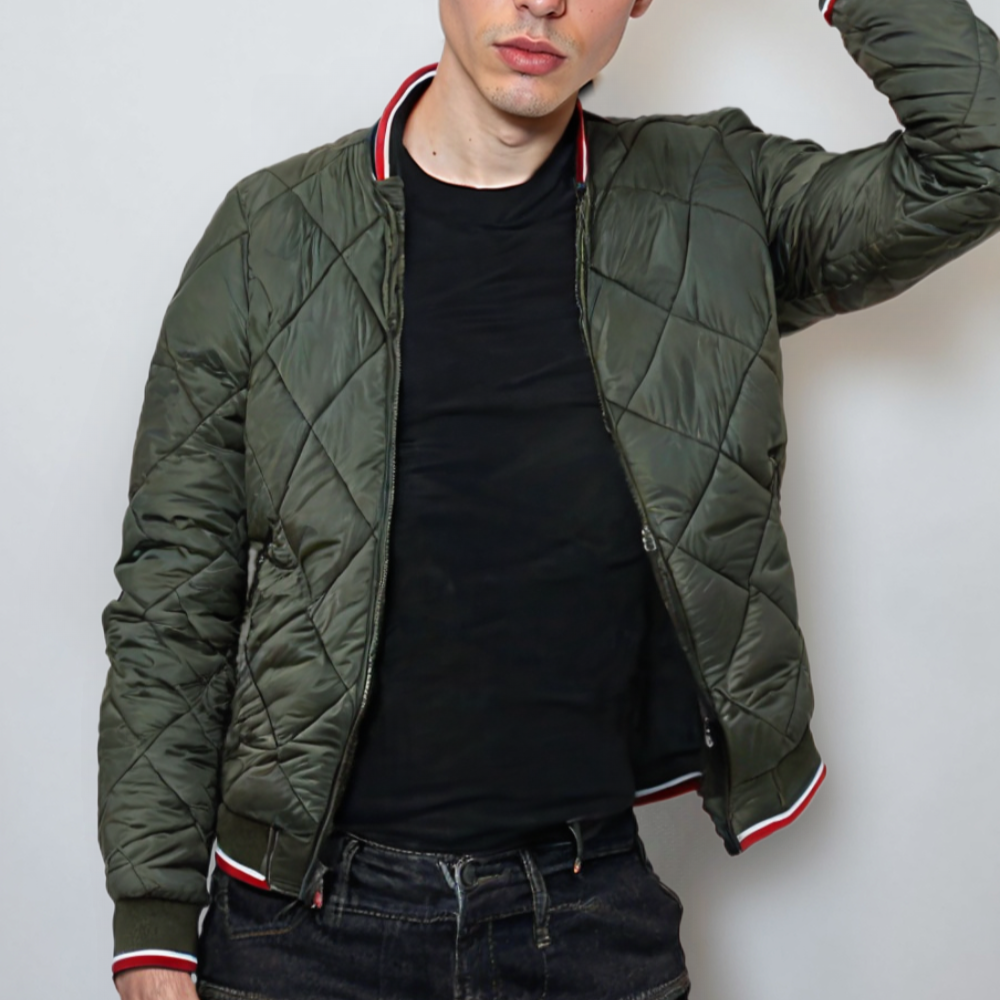 Men Jackets Mens Quilted Bomber Jacket OPMT230210C3D4-GRN-S 79 $ Coats Onetify Stew's Incense