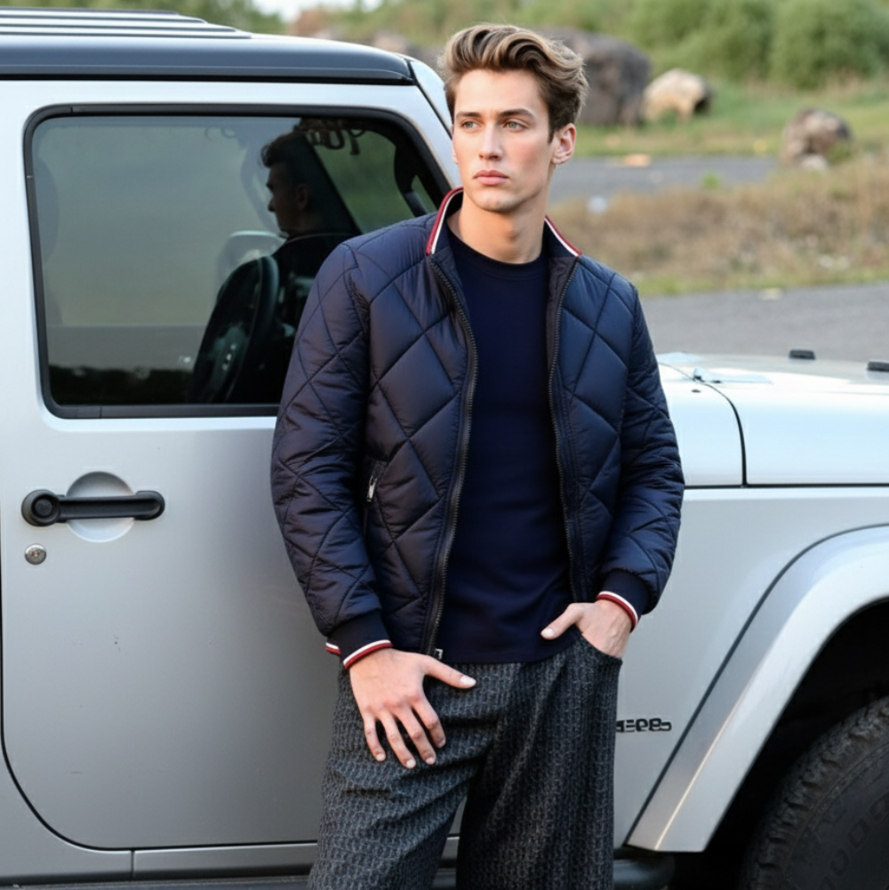 Men Jackets Mens Quilted Bomber Jacket OPMT230210C3D4-GRN-S 79 $ Coats Onetify Stew's Incense