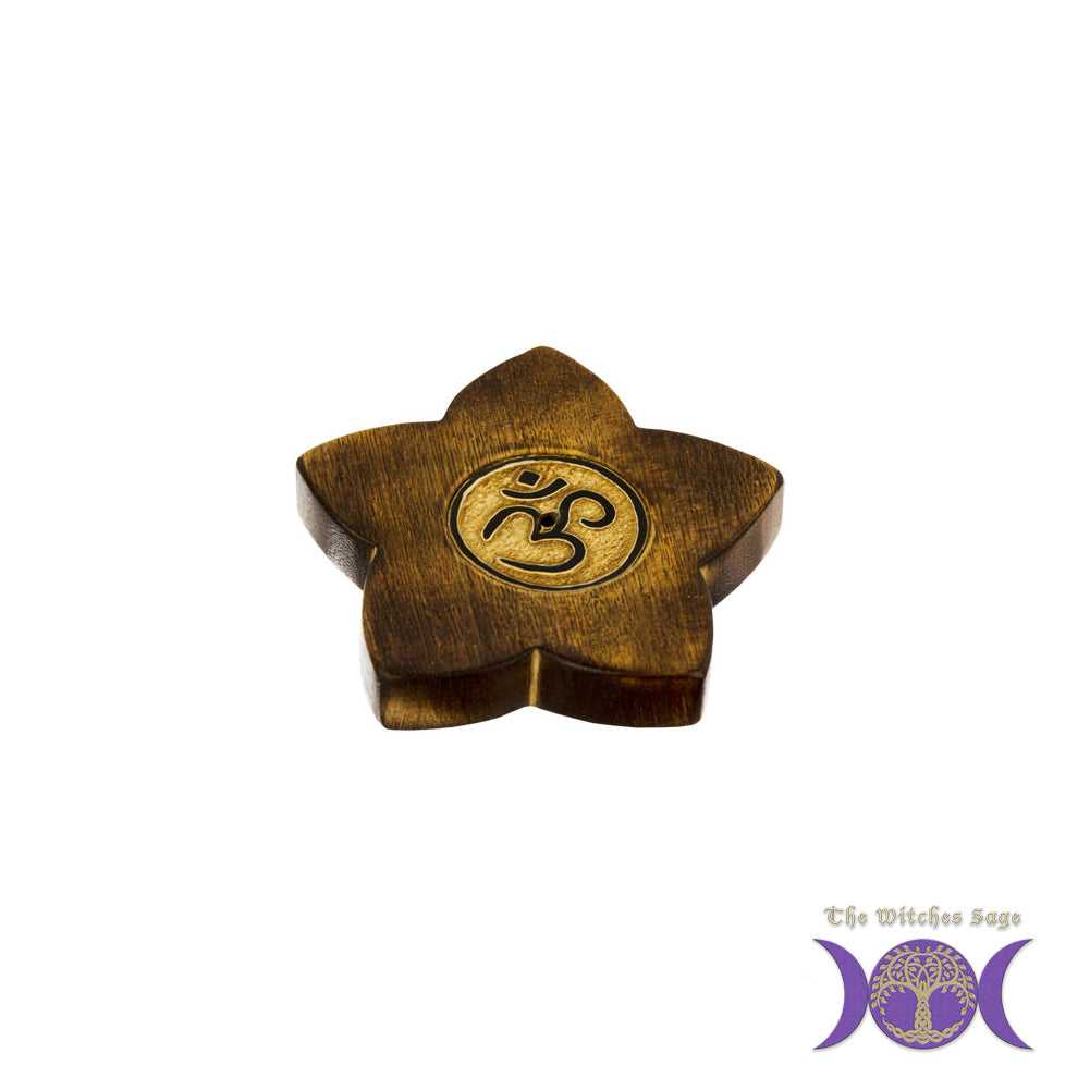 Incense Burner Om Wooden Incense Burner 89194-A 2 $ Shop All The Witches Sage LLC Stew's Incense